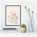 Picture of Paris Perfume and Roses _GroupedProduct_Rectangle_Portrait_Canvas_Framed_