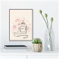 Picture of Paris Perfume and Roses _GroupedProduct_Rectangle_Portrait_Canvas_Framed_