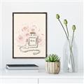 Picture of Paris Perfume and Roses _GroupedProduct_Rectangle_Portrait_Canvas_Framed_