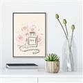 Picture of Paris Perfume and Roses _GroupedProduct_Rectangle_Portrait_Canvas_Framed_