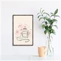 Picture of Paris Perfume and Roses _GroupedProduct_Rectangle_Portrait_Canvas_Framed_