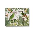Picture of Green Nostalgic Tropical Birds _GroupedProduct_Rectangle_Landscape_Canvas_