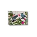 Picture of Blue Nostalgic Tropical Parrot Birds _GroupedProduct_Rectangle_Landscape_Canvas_