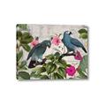 Picture of Blue Nostalgic Tropical Parrot Birds _GroupedProduct_Rectangle_Landscape_Canvas_