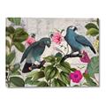 Picture of Blue Nostalgic Tropical Parrot Birds _GroupedProduct_Rectangle_Landscape_Canvas_