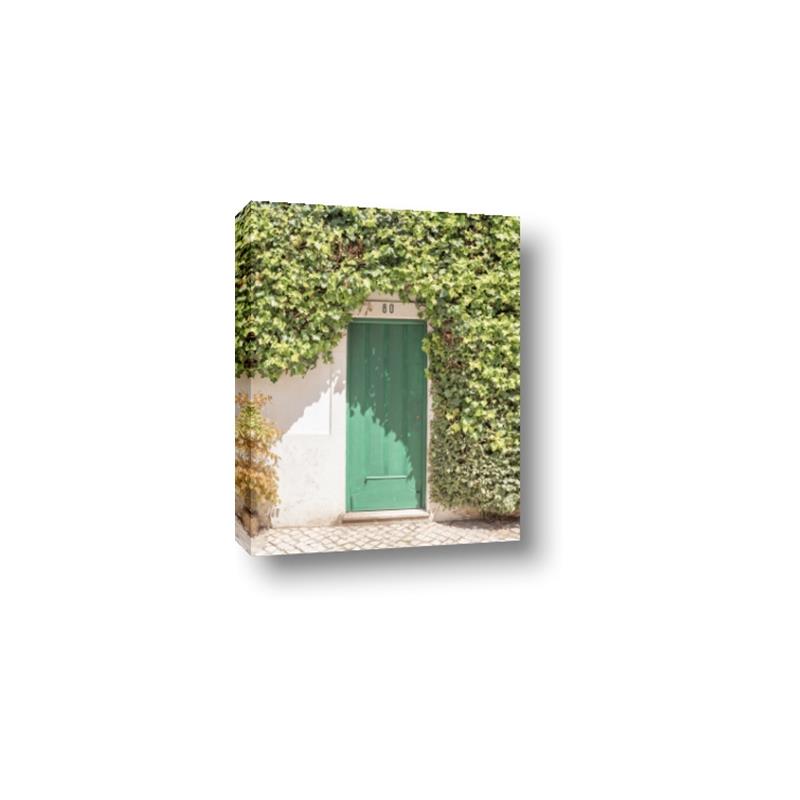 Picture of Green Door with Lush Leaves _GroupedProduct_Rectangle_Portrait_Photography _GroupedProduct_Rectangle_Portrait_Canvas_