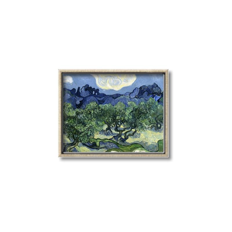 Picture of Vincent Van Gogh's Olive Trees With the Alpilles (1889) _GroupedProduct_Rectangle_Landscape_Canvas_Framed_
