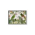 Picture of Green Nostalgic Tropical Birds _GroupedProduct_Rectangle_Landscape_Canvas_Framed_