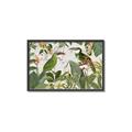 Picture of Green Nostalgic Tropical Birds _GroupedProduct_Rectangle_Landscape_Canvas_Framed_