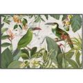 Picture of Green Nostalgic Tropical Birds _GroupedProduct_Rectangle_Landscape_Canvas_Framed_