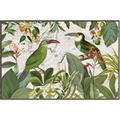 Picture of Green Nostalgic Tropical Birds _GroupedProduct_Rectangle_Landscape_Canvas_Framed_