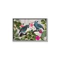 Picture of Blue Nostalgic Tropical Parrot Birds _GroupedProduct_Rectangle_Landscape_Canvas_Framed_