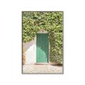 Picture of Green Door with Lush Leaves _GroupedProduct_Rectangle_Portrait_Photography _GroupedProduct_Rectangle_Portrait_Canvas_Framed_