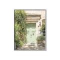 Picture of Pastel Green Door in Spring _GroupedProduct_Rectangle_Portrait_Photography _GroupedProduct_Rectangle_Portrait_Canvas_Framed_
