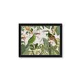 Picture of Green Nostalgic Tropical Birds _GroupedProduct_Rectangle_Landscape_Framed_Matted_