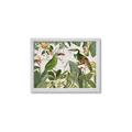 Picture of Green Nostalgic Tropical Birds _GroupedProduct_Rectangle_Landscape_Framed_Matted_