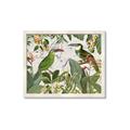 Picture of Green Nostalgic Tropical Birds _GroupedProduct_Rectangle_Landscape_Framed_Matted_