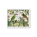 Picture of Green Nostalgic Tropical Birds _GroupedProduct_Rectangle_Landscape_Framed_Matted_