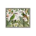 Picture of Green Nostalgic Tropical Birds _GroupedProduct_Rectangle_Landscape_Framed_Matted_
