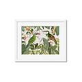 Picture of Green Nostalgic Tropical Birds _GroupedProduct_Rectangle_Landscape_Framed_Matted_