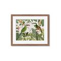 Picture of Green Nostalgic Tropical Birds _GroupedProduct_Rectangle_Landscape_Framed_Matted_