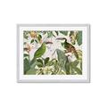 Picture of Green Nostalgic Tropical Birds _GroupedProduct_Rectangle_Landscape_Framed_Matted_