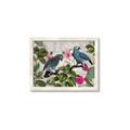 Picture of Blue Nostalgic Tropical Parrot Birds _GroupedProduct_Rectangle_Landscape_Framed_Matted_