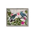 Picture of Blue Nostalgic Tropical Parrot Birds _GroupedProduct_Rectangle_Landscape_Framed_Matted_