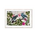 Picture of Blue Nostalgic Tropical Parrot Birds _GroupedProduct_Rectangle_Landscape_Framed_Matted_