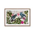 Picture of Blue Nostalgic Tropical Parrot Birds _GroupedProduct_Rectangle_Landscape_Framed_Matted_