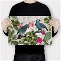 Picture of Blue Nostalgic Tropical Parrot Birds _GroupedProduct_Rectangle_Landscape_Canvas_