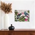 Picture of Blue Nostalgic Tropical Parrot Birds _GroupedProduct_Rectangle_Landscape_Canvas_