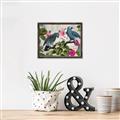 Picture of Blue Nostalgic Tropical Parrot Birds _GroupedProduct_Rectangle_Landscape_Canvas_Framed_