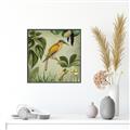 Picture of Yellow Nostalgic Tropical Birds _GroupedProduct_Square_Canvas_Framed_