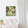 Picture of Yellow Nostalgic Tropical Birds _GroupedProduct_Square_Canvas_Framed_
