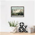 Picture of Vintage Floating White Swan _GroupedProduct_Rectangle_Landscape_Canvas_Framed_