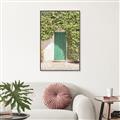 Picture of Green Door with Lush Leaves _GroupedProduct_Rectangle_Portrait_Photography _GroupedProduct_Rectangle_Portrait_Canvas_Framed_