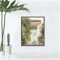Picture of Pastel Green Door in Spring _GroupedProduct_Rectangle_Portrait_Photography _GroupedProduct_Rectangle_Portrait_Canvas_Framed_