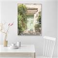 Picture of Pastel Green Door in Spring _GroupedProduct_Rectangle_Portrait_Photography _GroupedProduct_Rectangle_Portrait_Canvas_Framed_