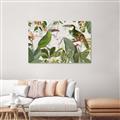 Picture of Green Nostalgic Tropical Birds _GroupedProduct_Rectangle_Landscape_Unframed_Print_Only_
