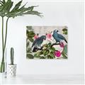 Picture of Blue Nostalgic Tropical Parrot Birds _GroupedProduct_Rectangle_Landscape_Unframed_Print_Only_