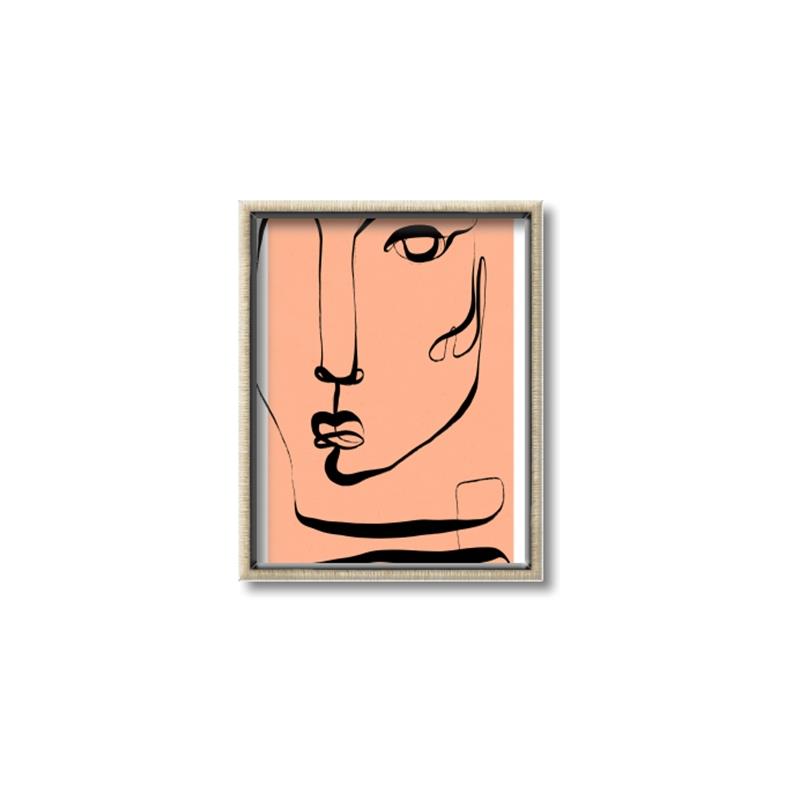 Picture of Peach Portait Line Art _GroupedProduct_Rectangle_Portrait_Canvas_Framed_