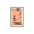 Picture of Peach Portait Line Art _GroupedProduct_Rectangle_Portrait_Canvas_Framed_