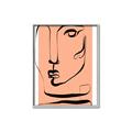Picture of Peach Portait Line Art _GroupedProduct_Rectangle_Portrait_Canvas_Framed_