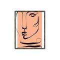 Picture of Peach Portait Line Art _GroupedProduct_Rectangle_Portrait_Canvas_Framed_