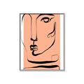 Picture of Peach Portait Line Art _GroupedProduct_Rectangle_Portrait_Canvas_Framed_