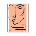 Picture of Peach Portait Line Art _GroupedProduct_Rectangle_Portrait_Canvas_Framed_