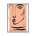 Picture of Peach Portait Line Art _GroupedProduct_Rectangle_Portrait_Canvas_Framed_