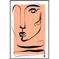 Picture of Peach Portait Line Art _GroupedProduct_Rectangle_Portrait_Canvas_Framed_
