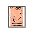 Picture of Peach Portait Line Art _GroupedProduct_Rectangle_Portrait_Framed_Matted_